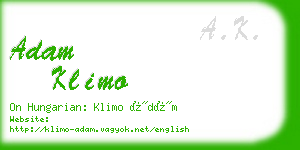 adam klimo business card